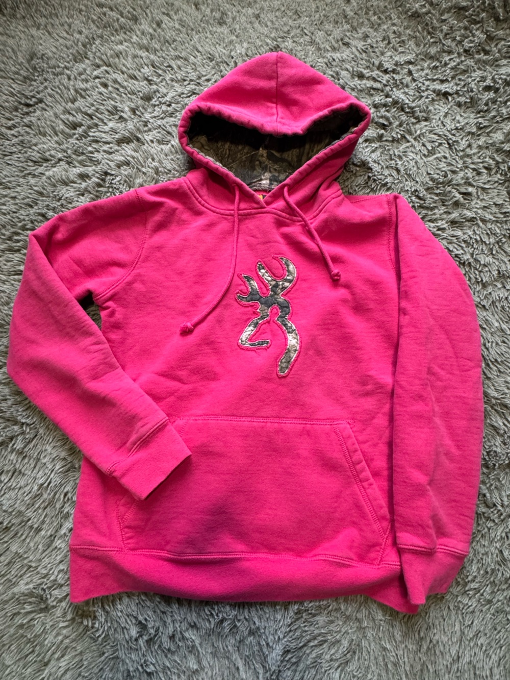 Y2k Browning camo women’s hoodie pink